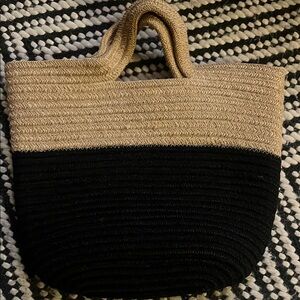 Urban Outfitters Black and Tan Textured Tote Bag